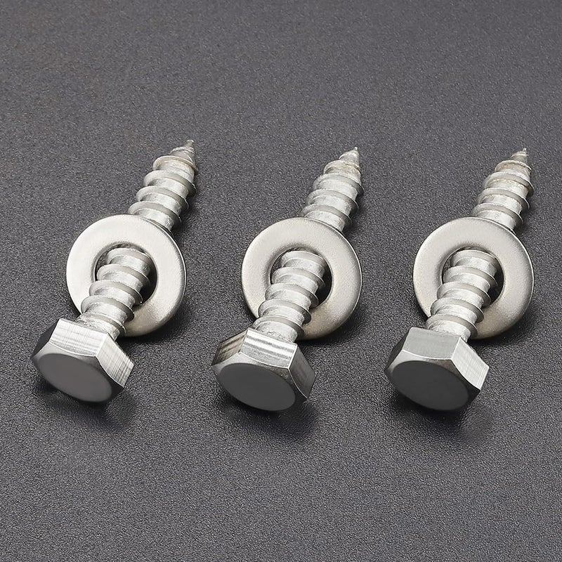 RoyceMart 12-Sets 5/16 x 2 Hex Head Lag Screws & Flat Washers, Heavy Duty Lag Wood Screws, 304 Stainless Steel (18-8), 5/16" Bolt - Image 3